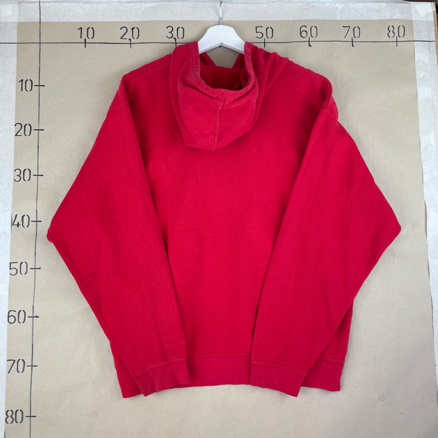 Rød Vintage Iowa State Hoodie Med Broderet Frontlogo Og Kængurulomme
