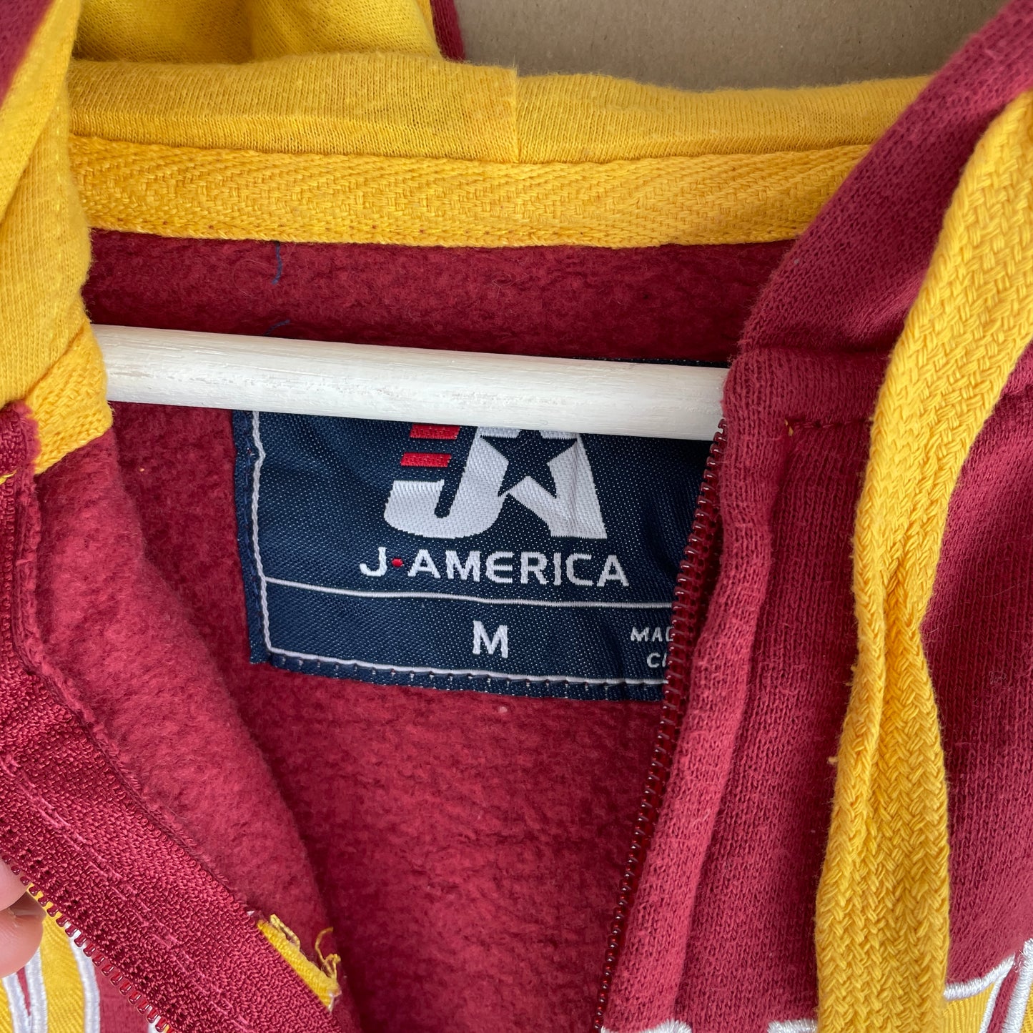 Bordeaux Vintage Iowa State Zip Hoodie Med Frontprint Og Broderet Logo