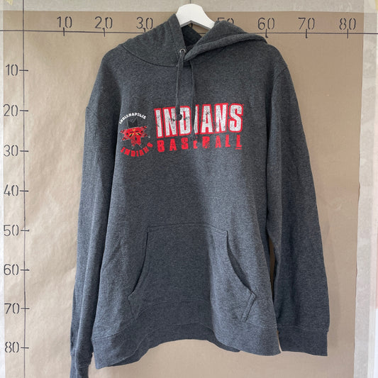 Grå Vintage "Indians Baseball" Hoodie