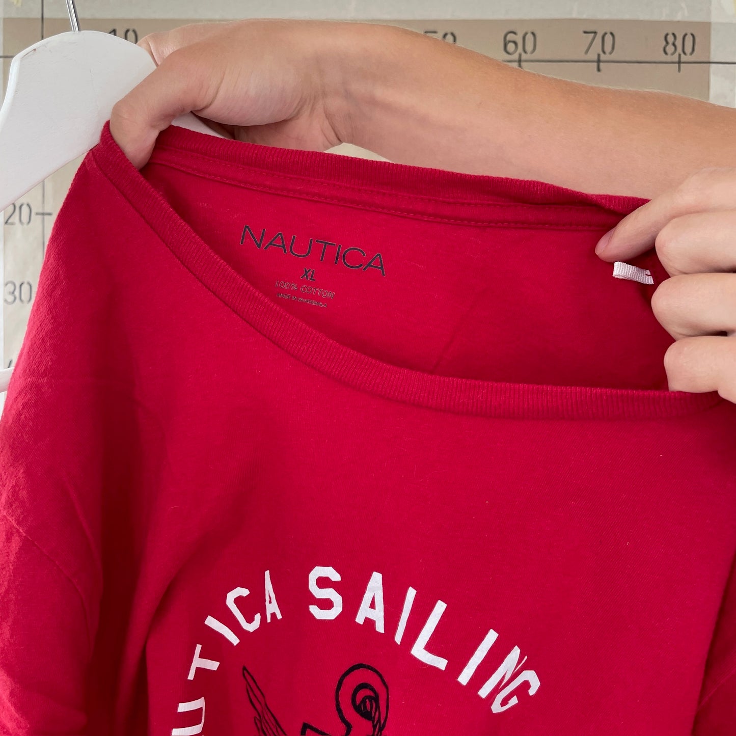Mørkerød Vintage Nautica T-Shirt