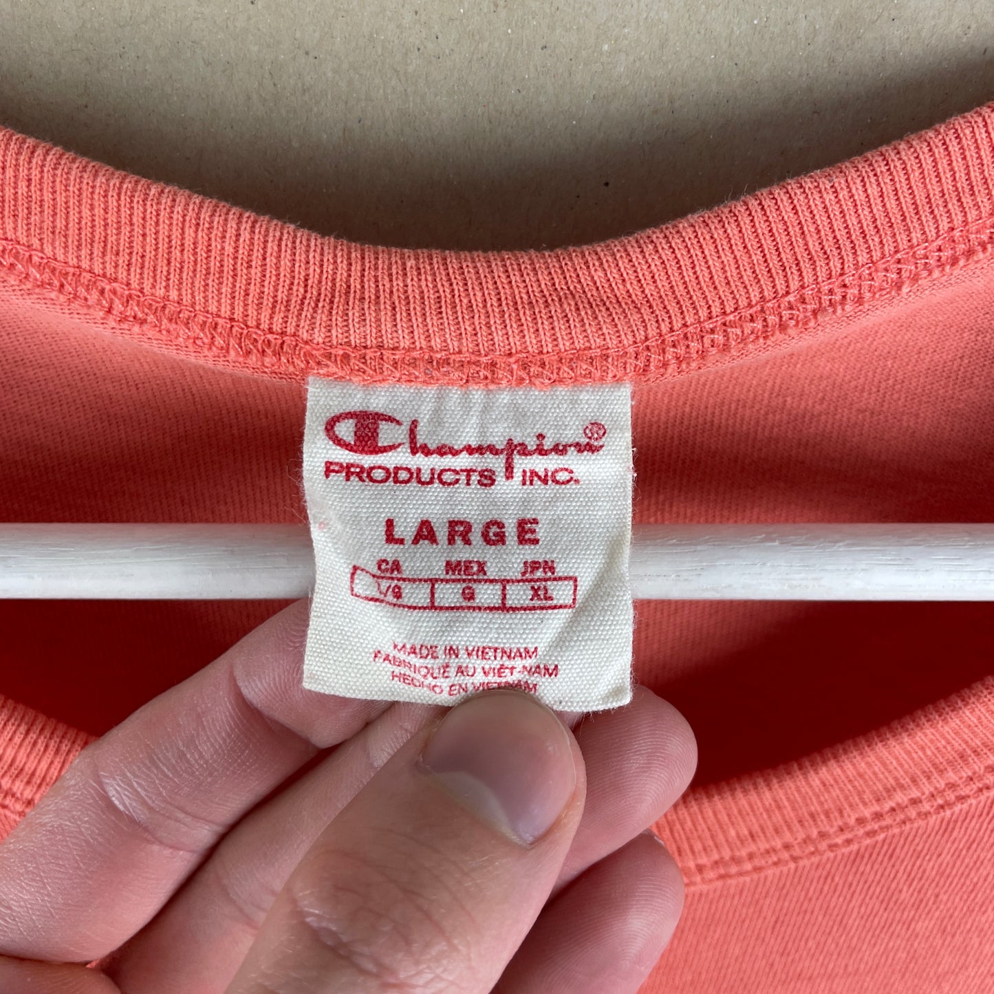 Laksefarvet Vintage Champion T-Shirt