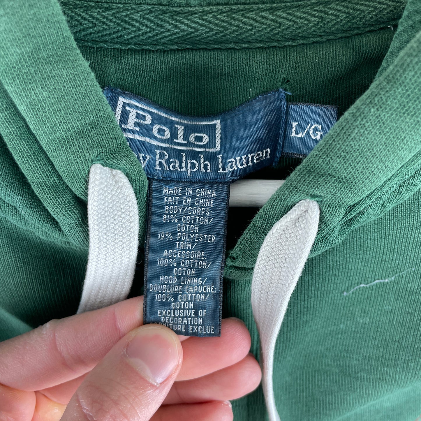 Grøn Vintage Polo Ralph Lauren Hoodie