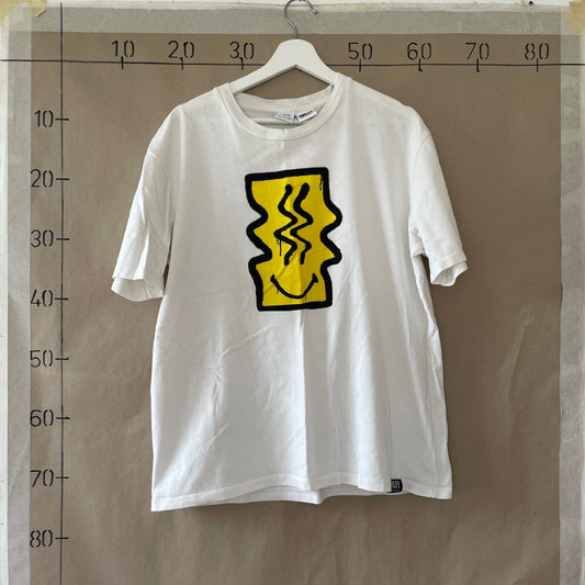 Hvid Vintage "Smiley Graffiti" T-Shirt