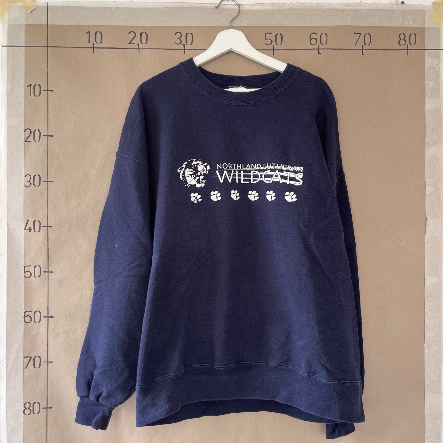Mørkeblå Vintage "Wildcats" Sweatshirt