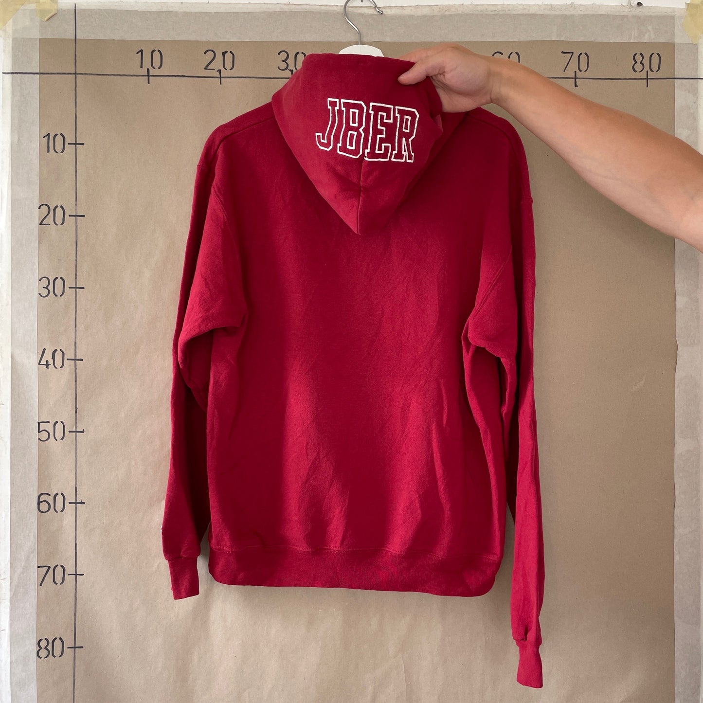 Rød Vintage "College" Hoodie