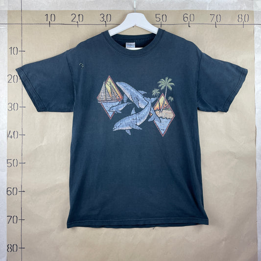 Sort Vintage Delfin T-Shirt