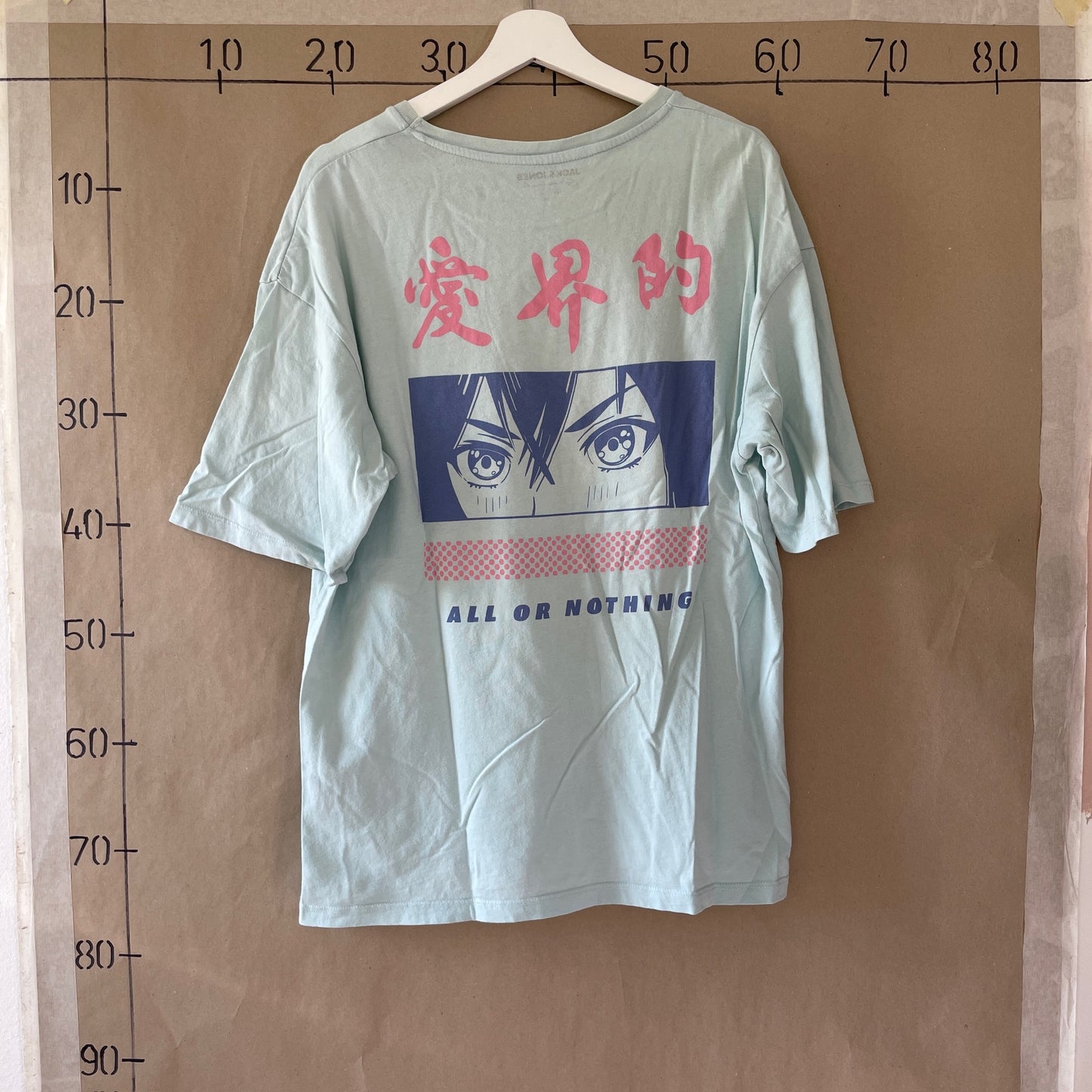 Turkis Blå Vintage "Anime" T-Shirt