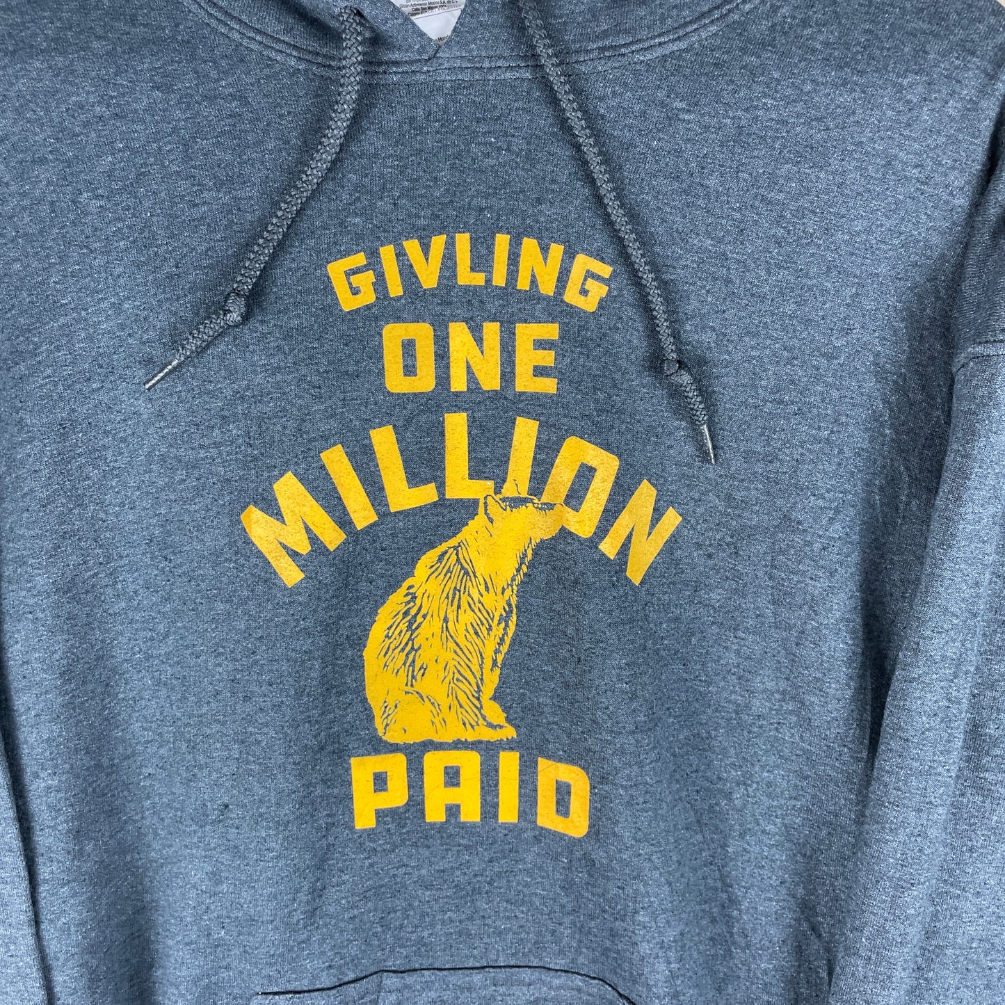 Grå Vintage Giving One Million Paid Hoodie