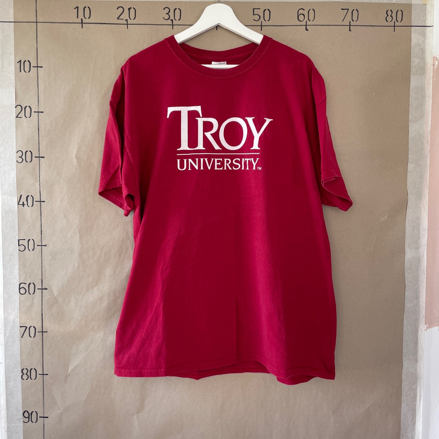 Mørkerød Vintage "Troy University" T-Shirt