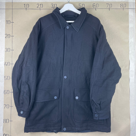 Sort Vintage Frakke Minimalistisk Workwear Style