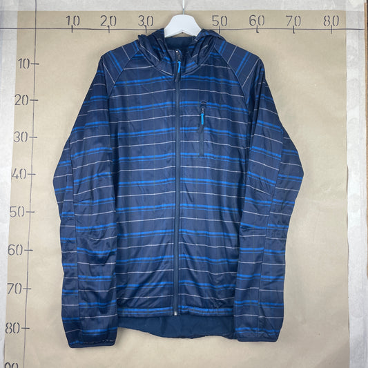 Blå Vintage Outdoor Windbreaker Mønstret Jakke