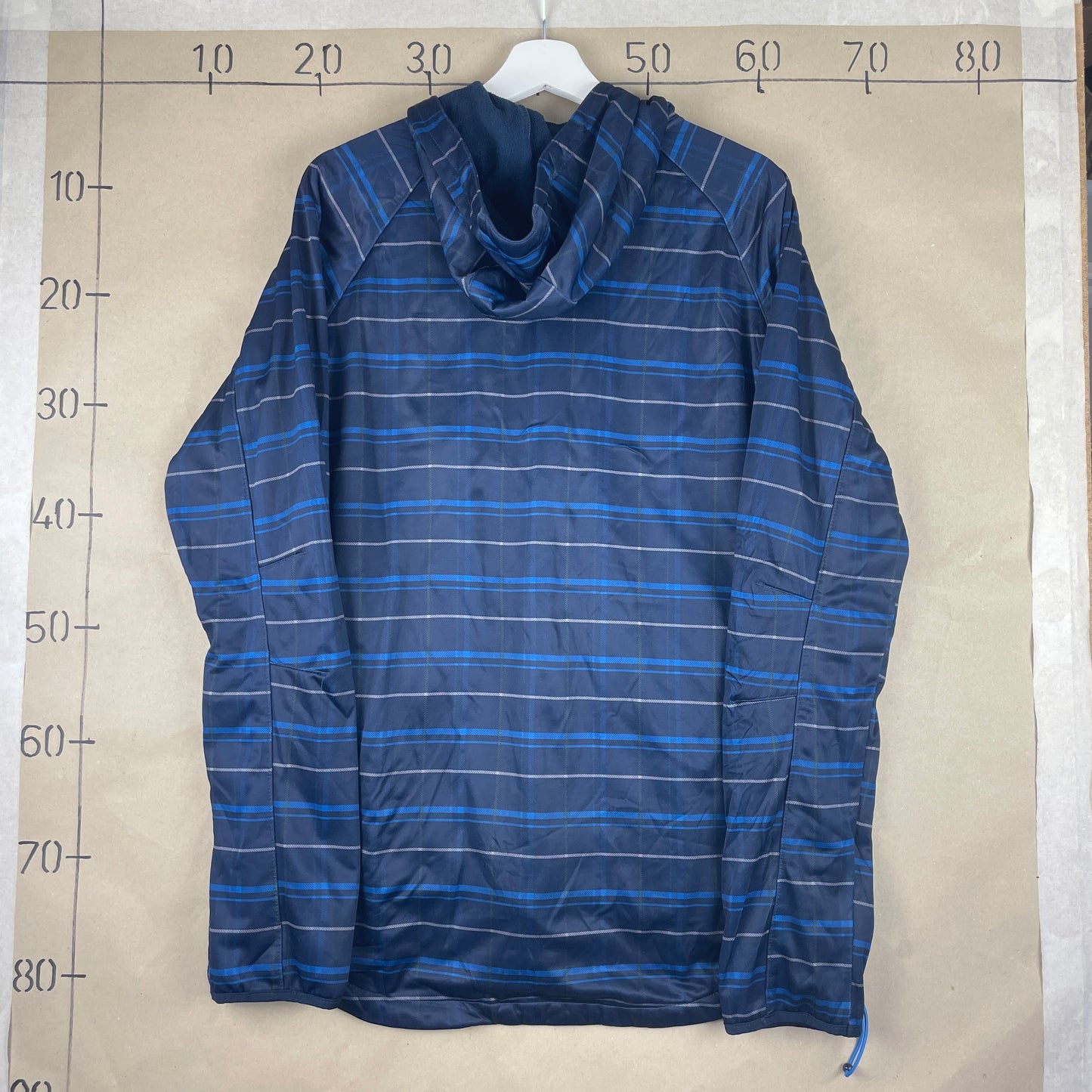 Blå Vintage Outdoor Windbreaker Mønstret Jakke