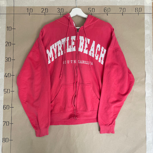 Pink Vintage Myrtle Beach South Carolina Zip Hoodie