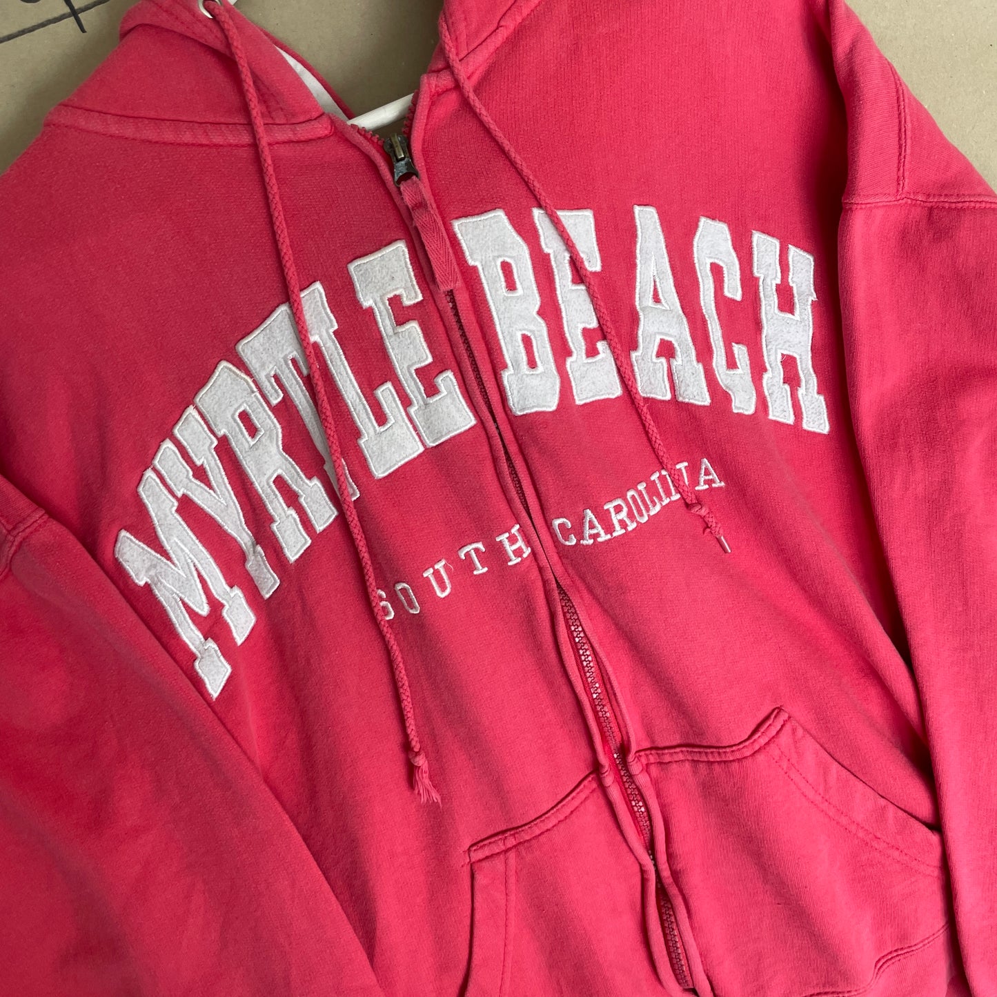 Pink Vintage Myrtle Beach South Carolina Zip Hoodie