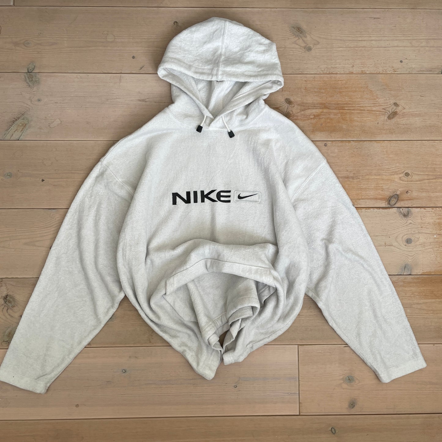 Hvid Nike Logo Fleece Hoodie