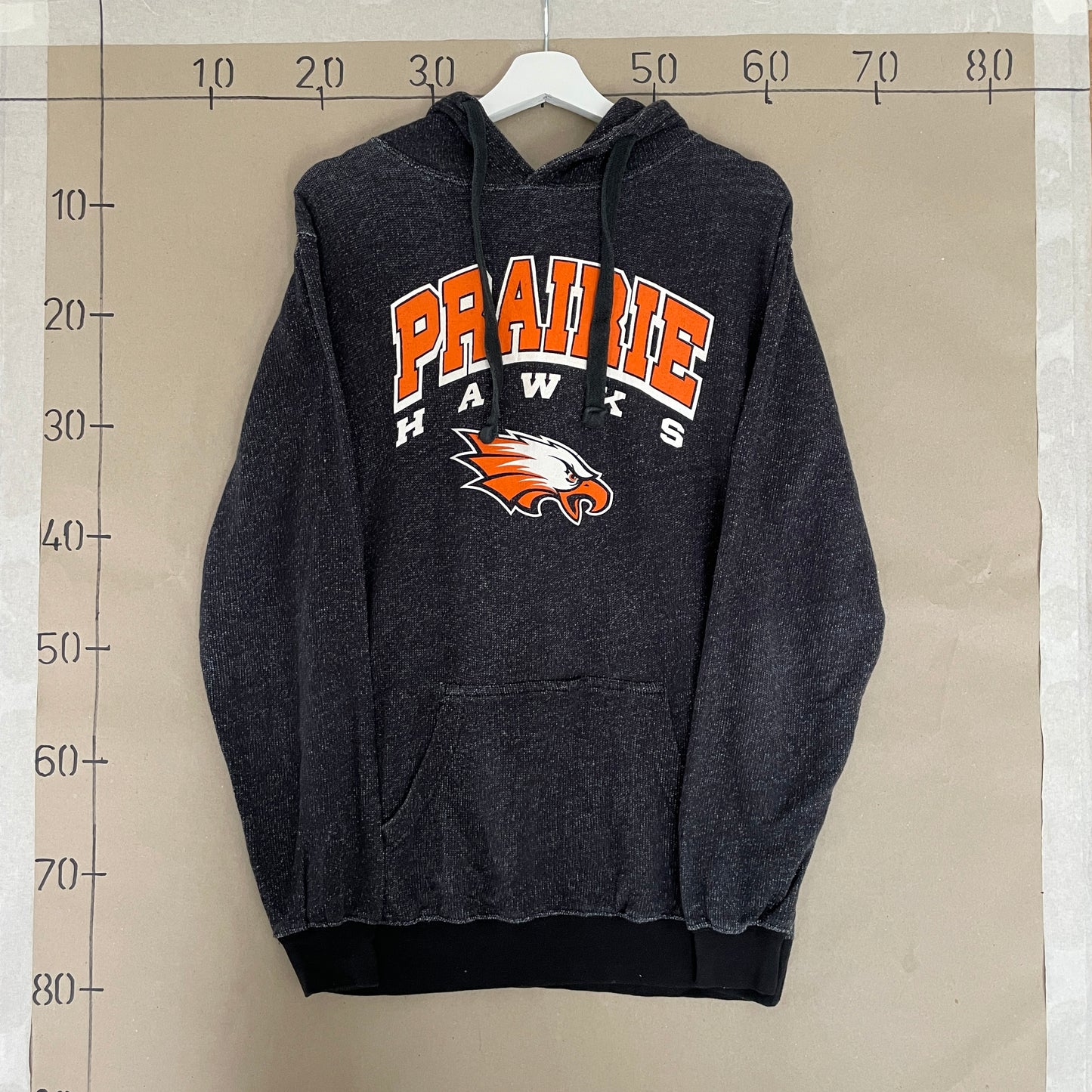 Grå Vintage Prairie Hawks College Hoodie