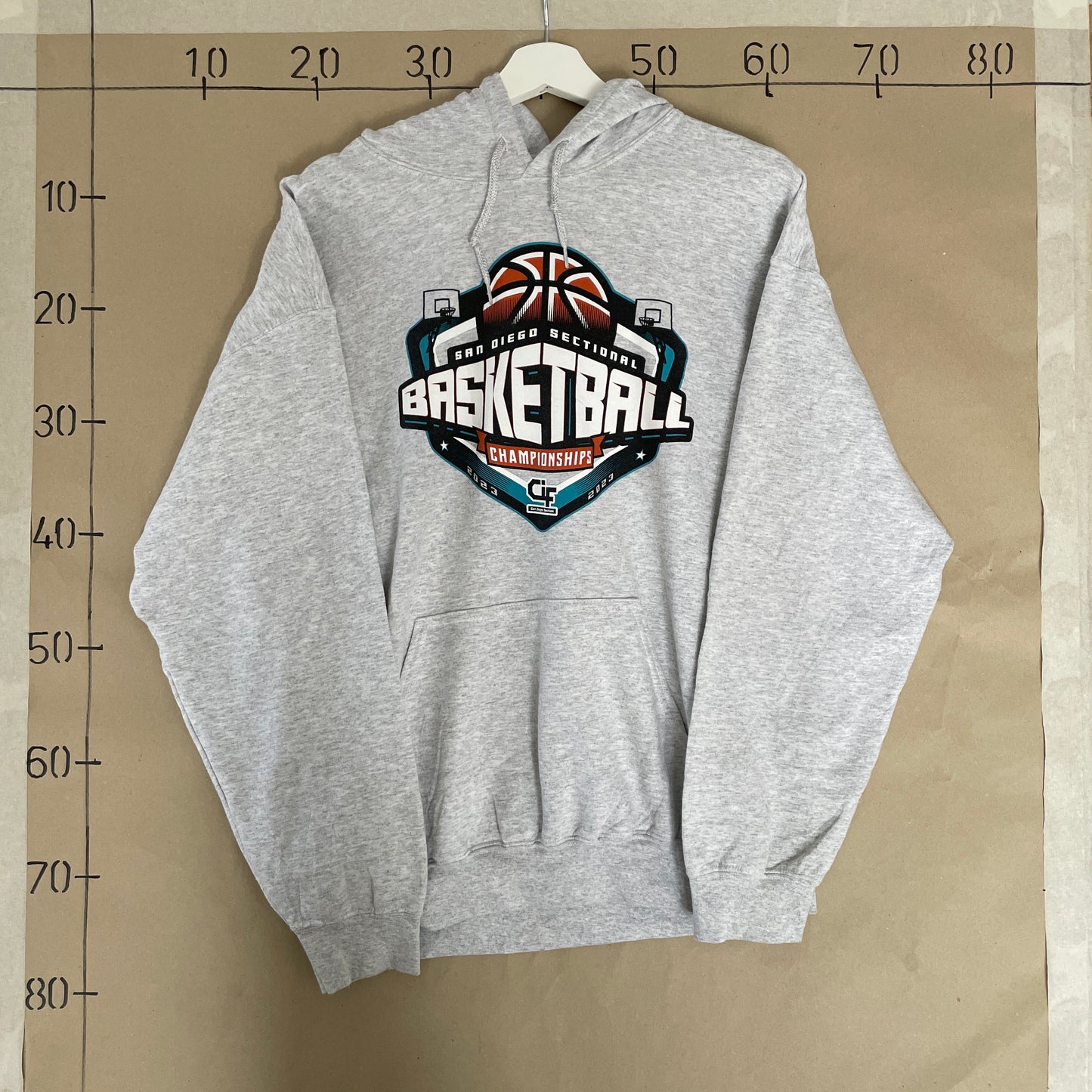 Grå Vintage San Diego Sectional Basketball Championships Hoodie