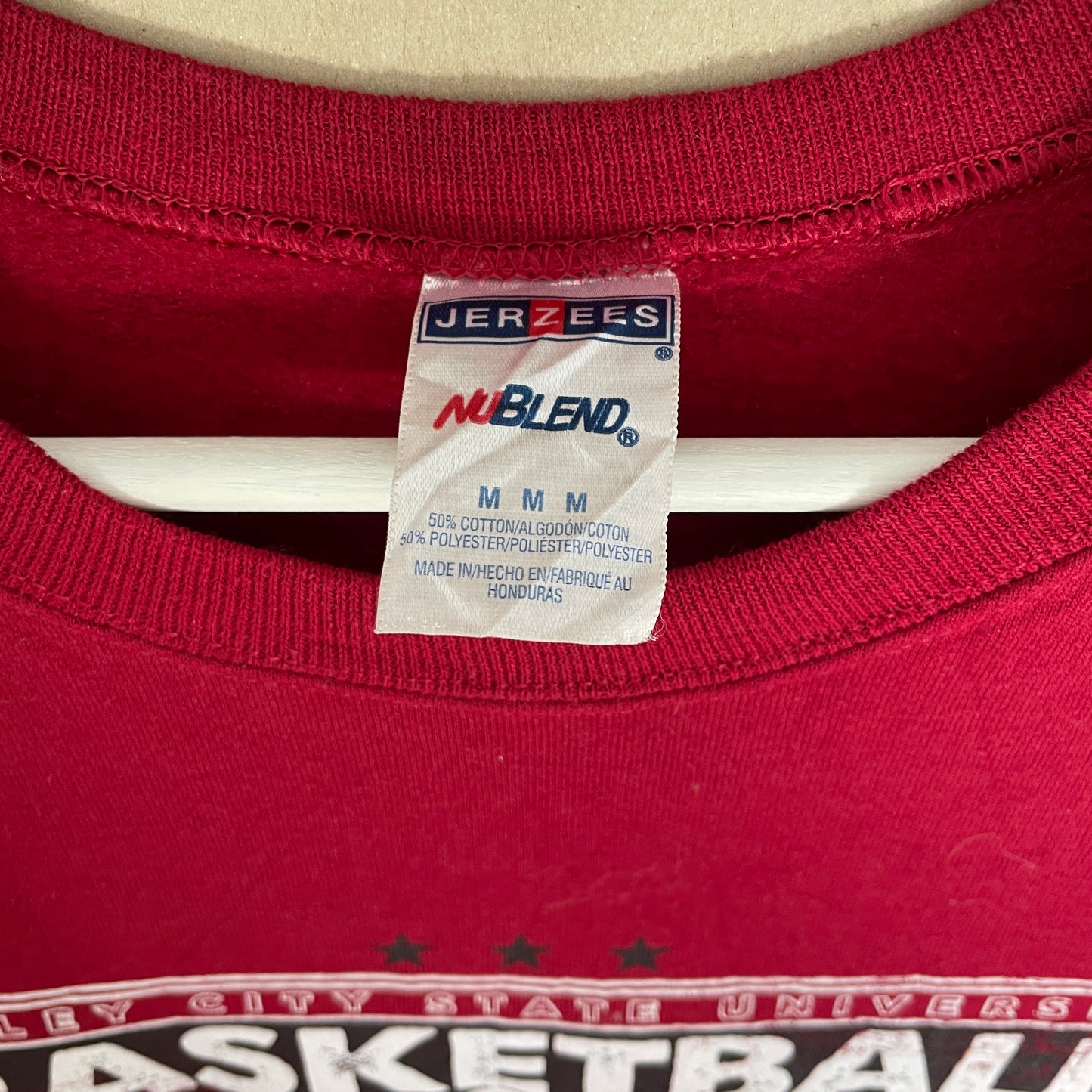 Rød Vintage Valley City State University Basketball Vikings Sweatshirt