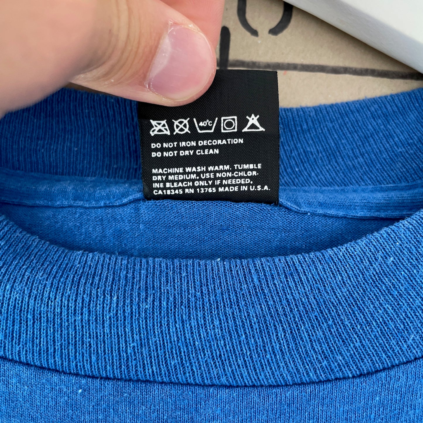 Blå & Hvid Vintage T-Shirt