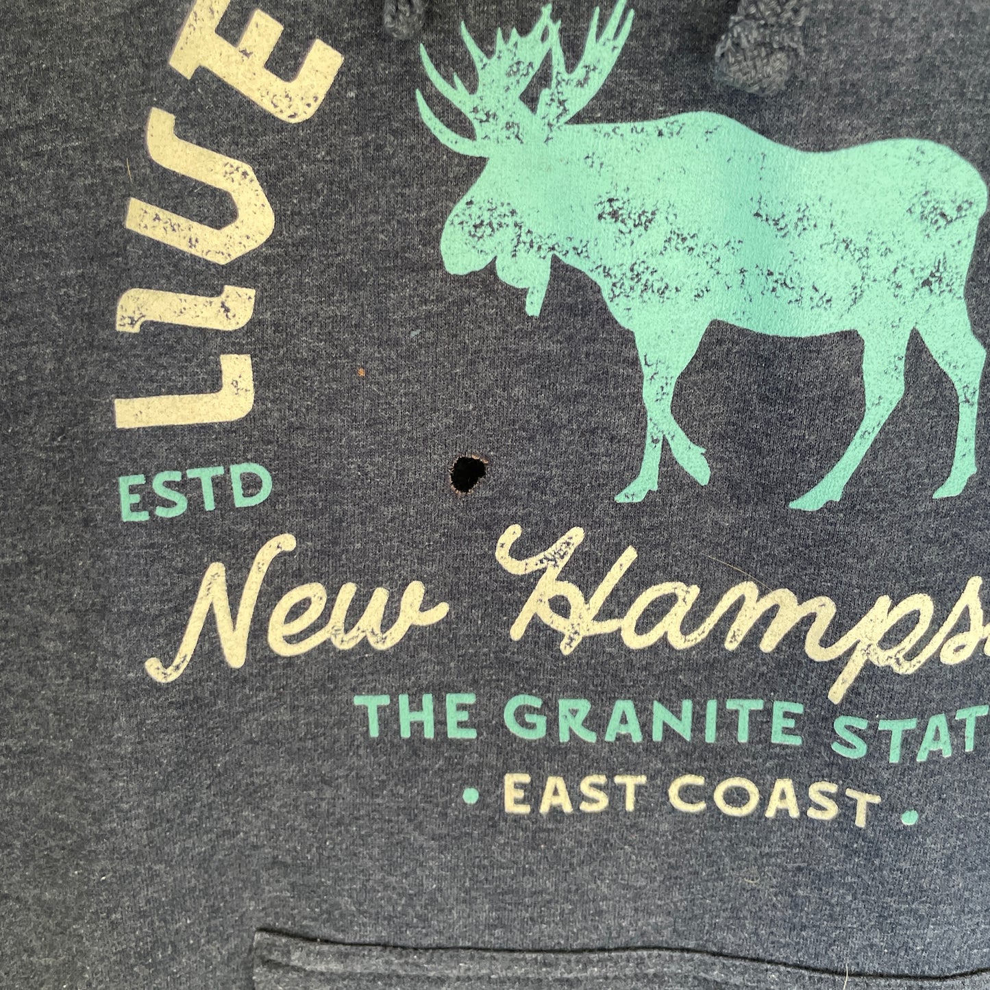 Grå Vintage Live Free Or Die New Hampshire Hoodie