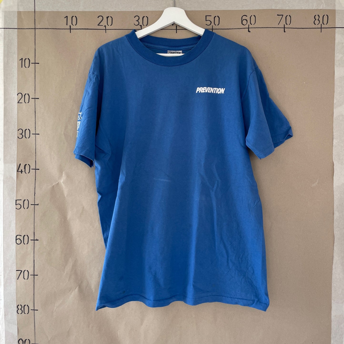 Blå Vintage "Prevention" T-Shirt