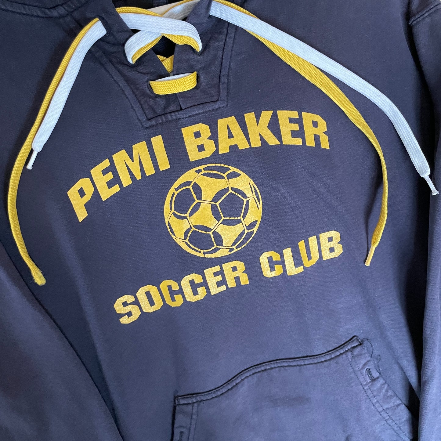 Blå Vintage Hockey Style Soccer Club Hoodie