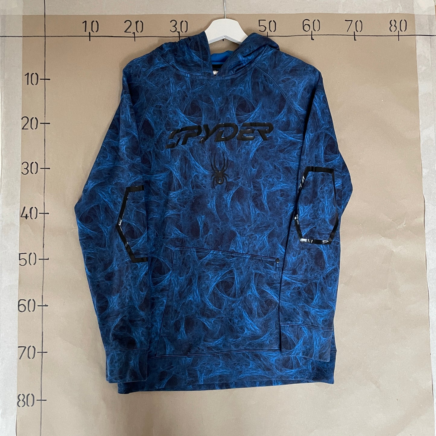Blå Vintage Spyder All Over Print Hoodie