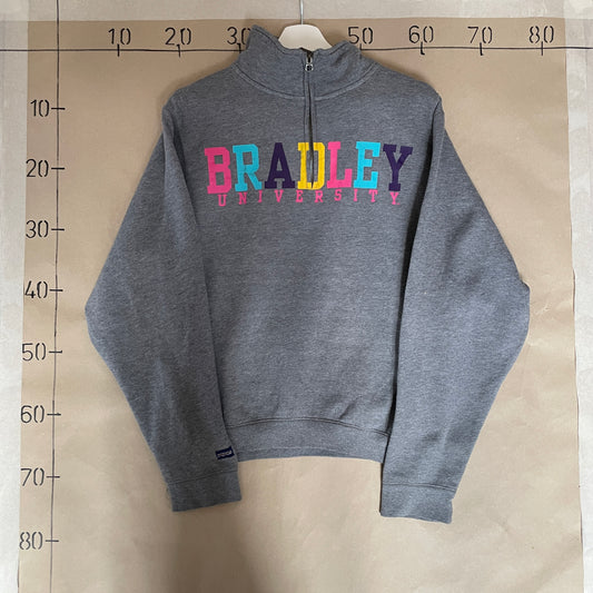 Grå & Multifarvet Vintage Bradley 1/4 Zip Sweatshirt