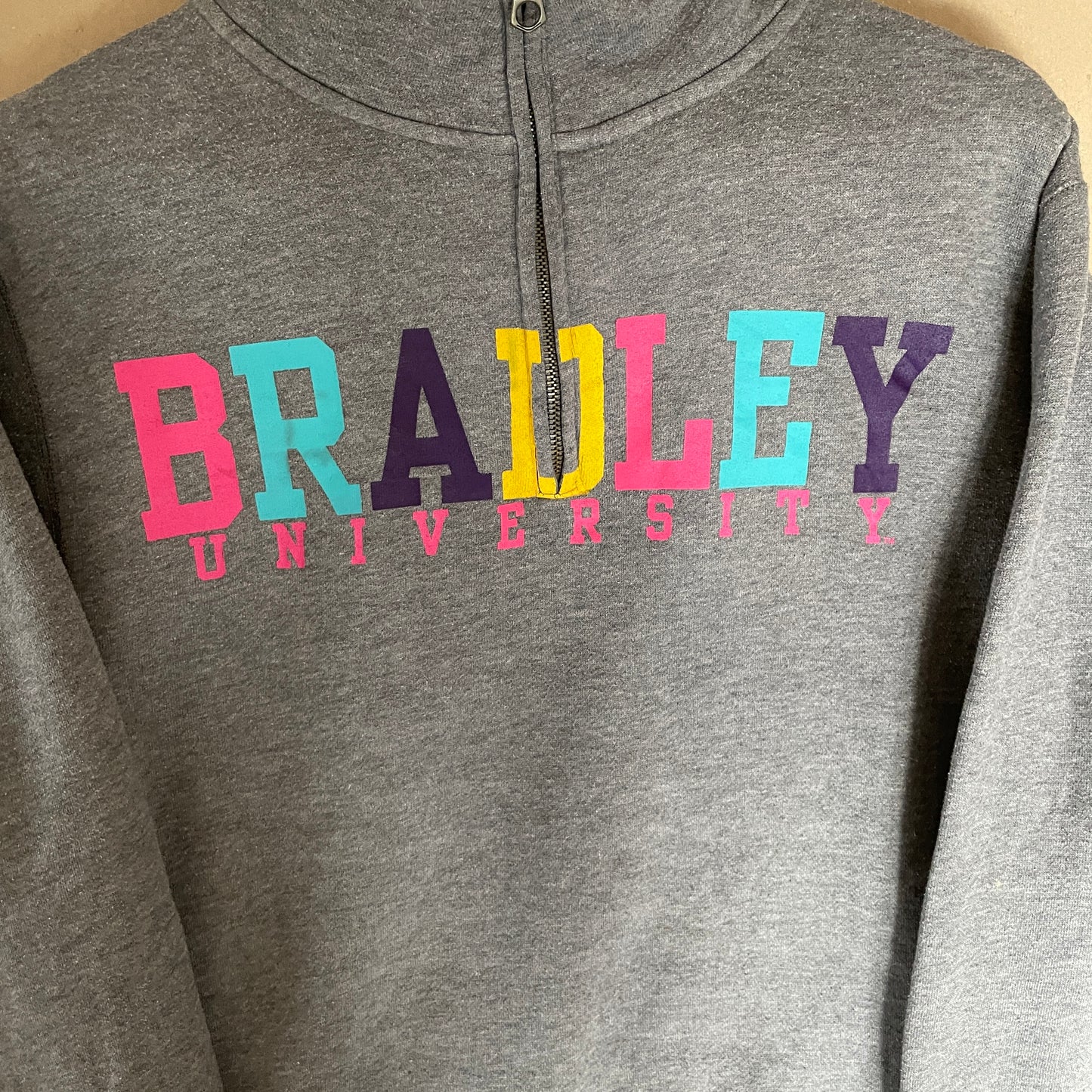 Grå & Multifarvet Vintage Bradley 1/4 Zip Sweatshirt
