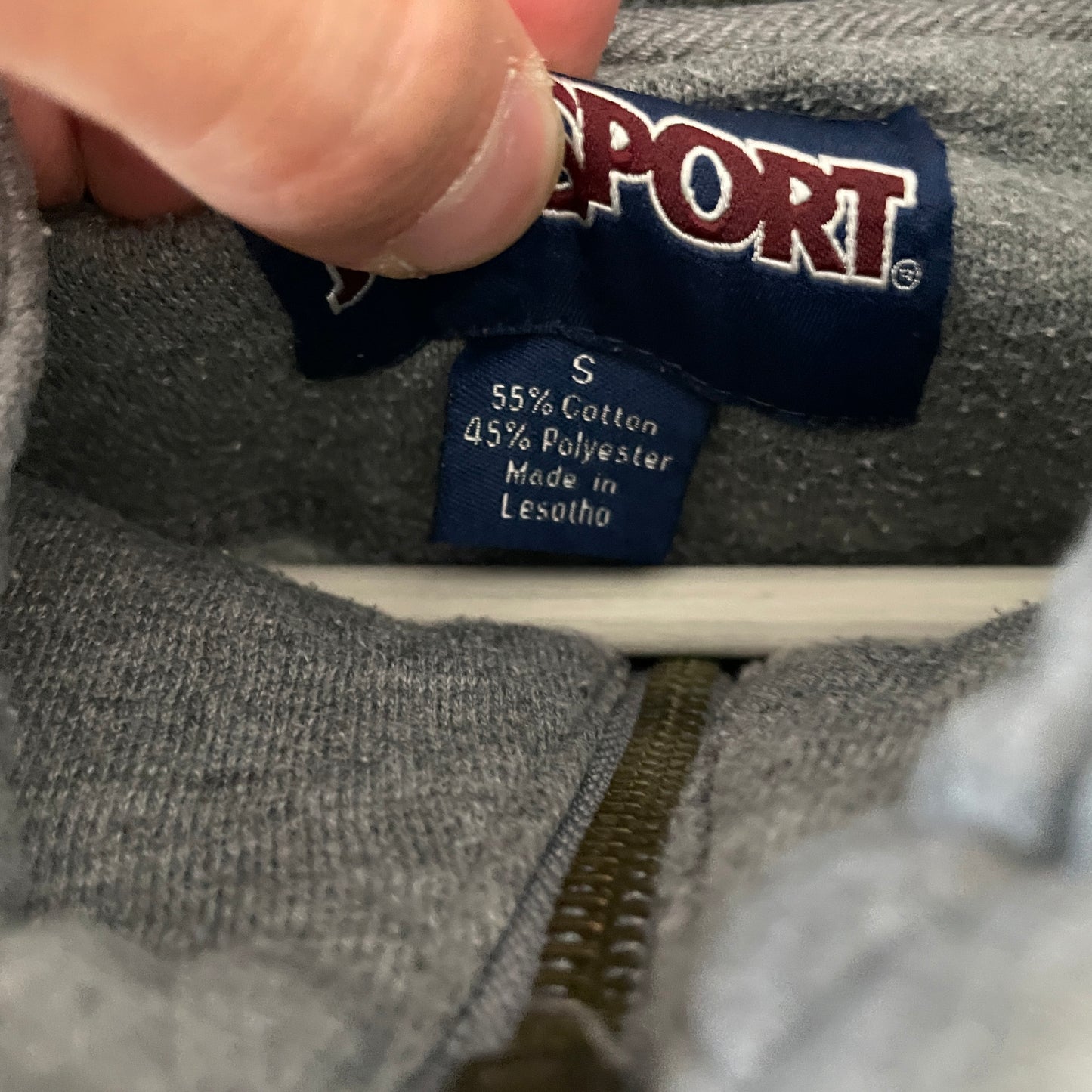 Grå & Multifarvet Vintage Bradley 1/4 Zip Sweatshirt