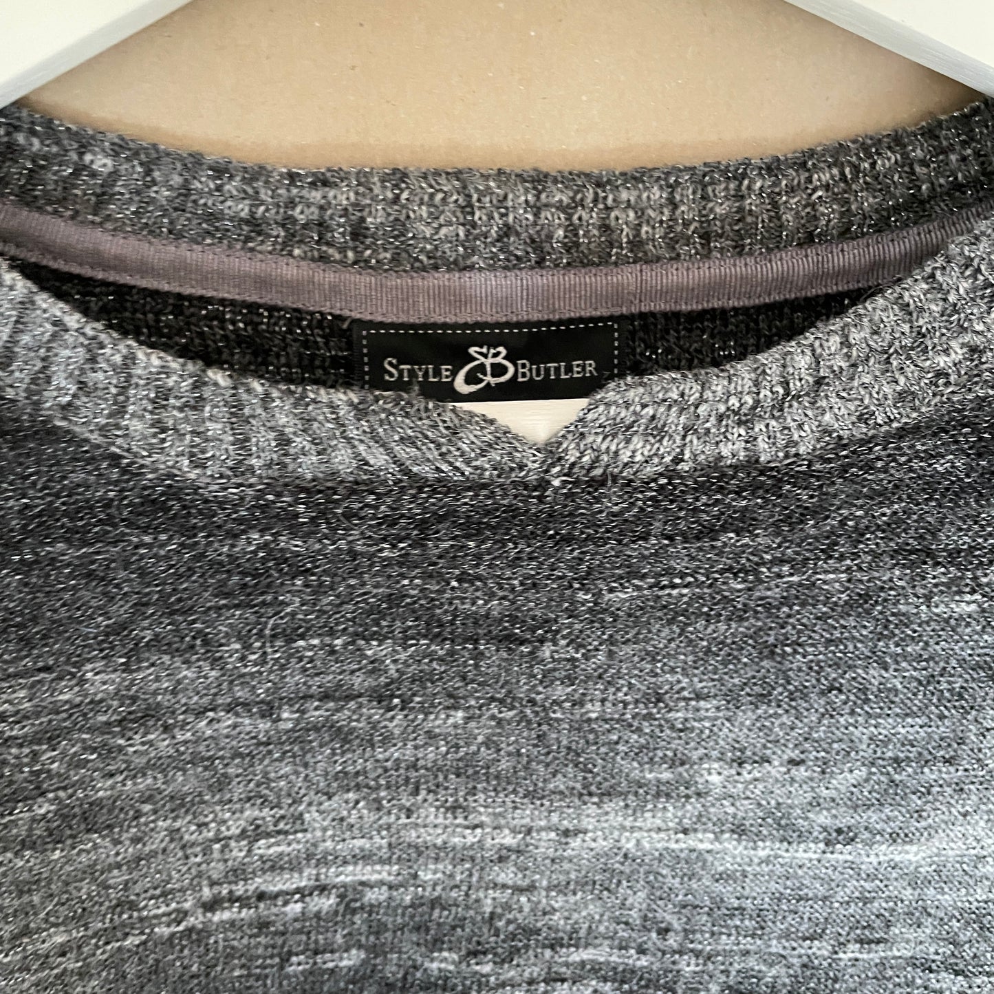 Grålig Mønstret Vintage Style Butler Sweatshirt