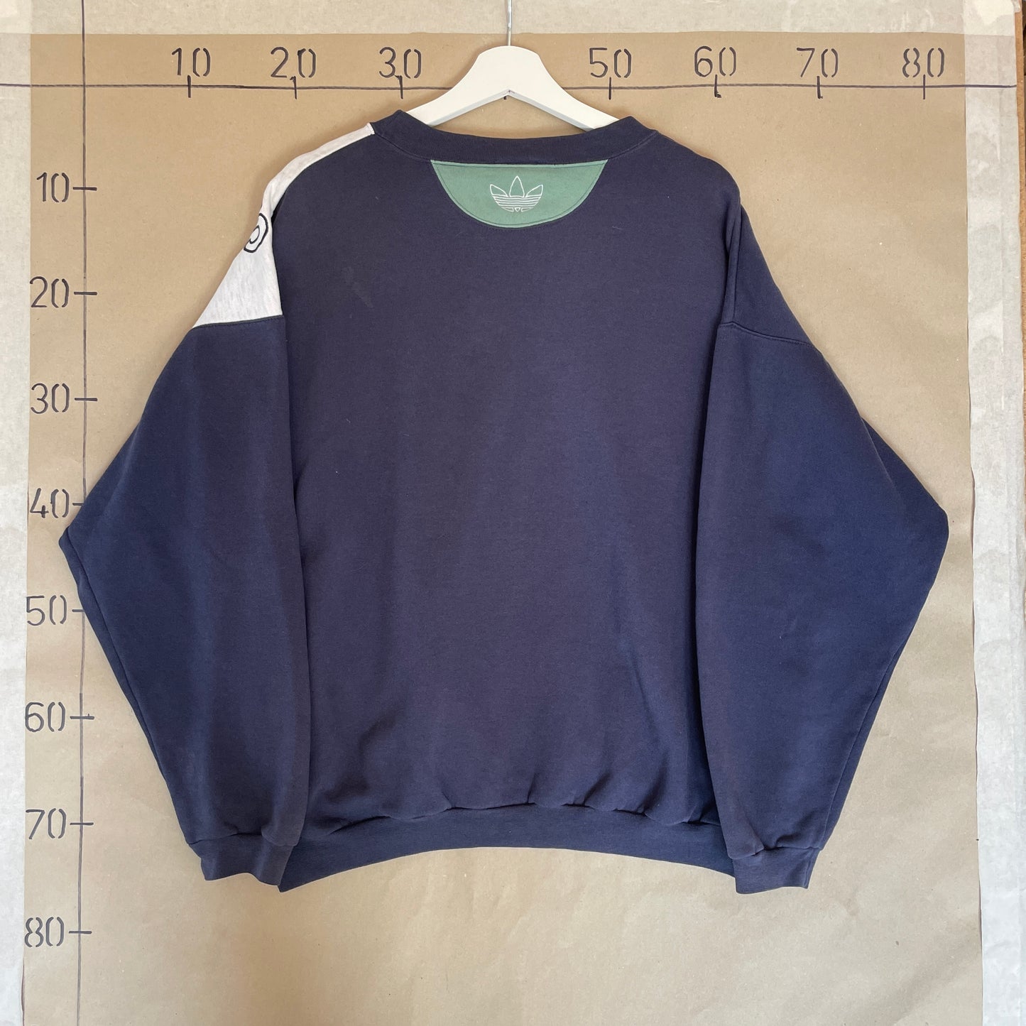 Blå & Grå Colorblock Adidas Sweatshirt
