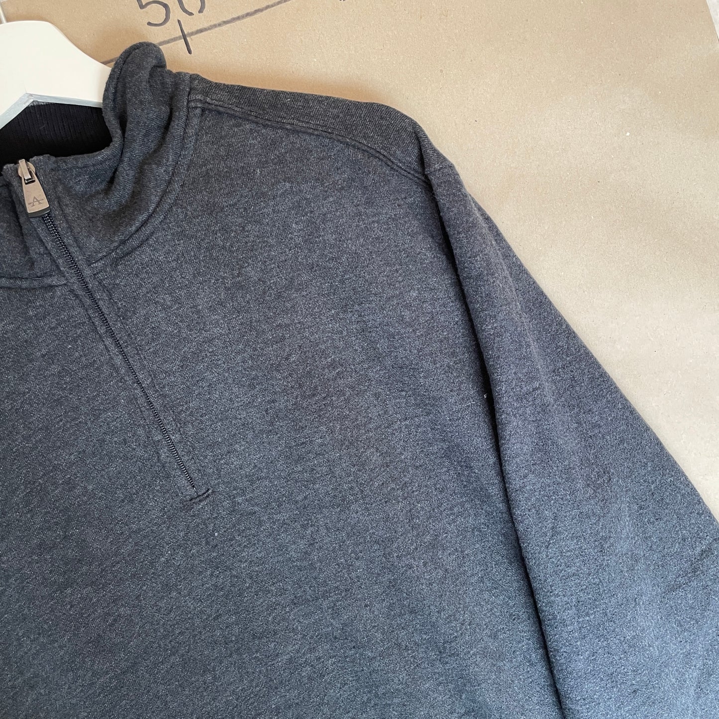 Grå Vintage 1/4 Zip Sweatshirt