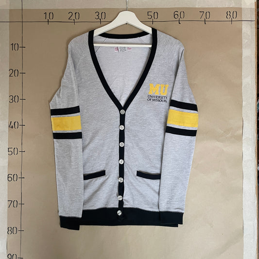Grå & Multifarvet Vintage Mizzou Tiger Cardigan