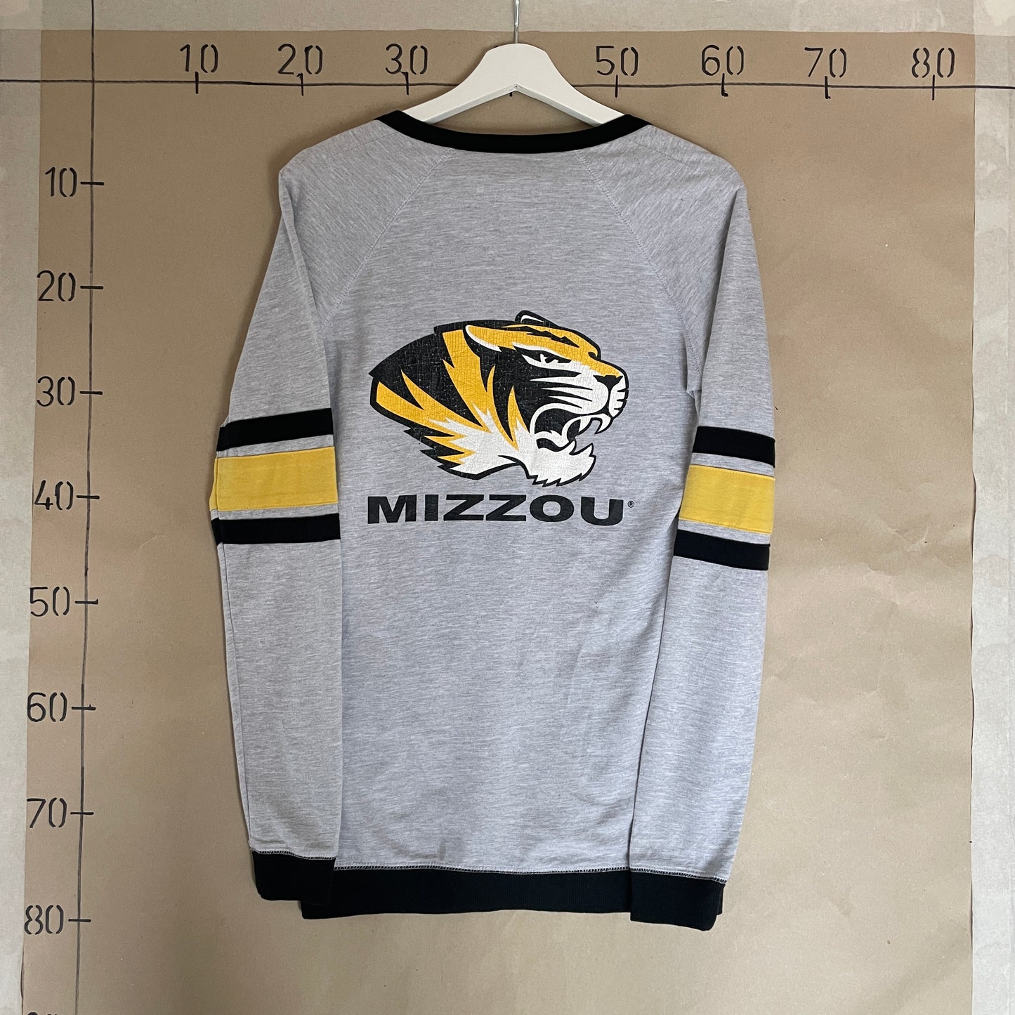 Grå & Multifarvet Vintage Mizzou Tiger Cardigan