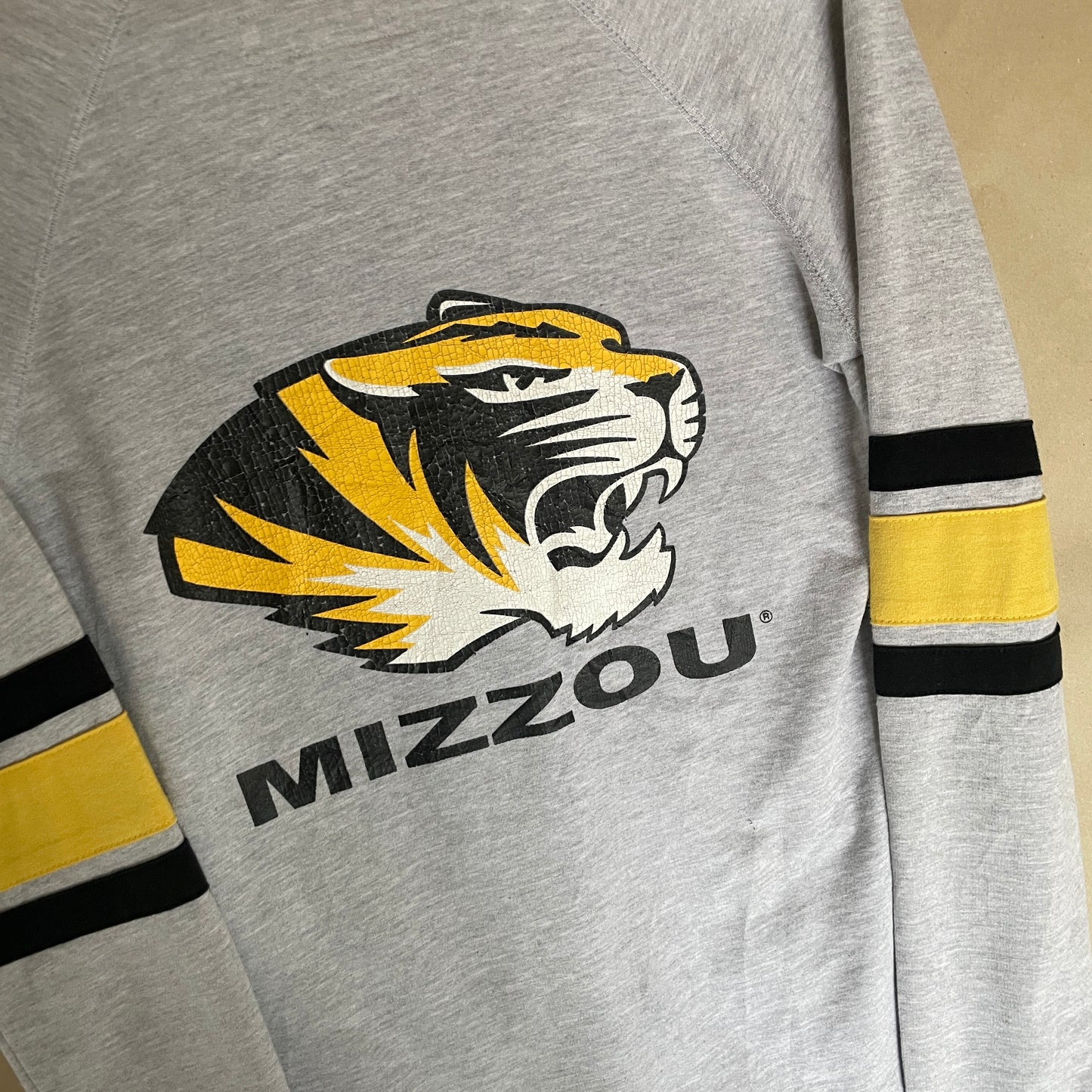 Grå & Multifarvet Vintage Mizzou Tiger Cardigan