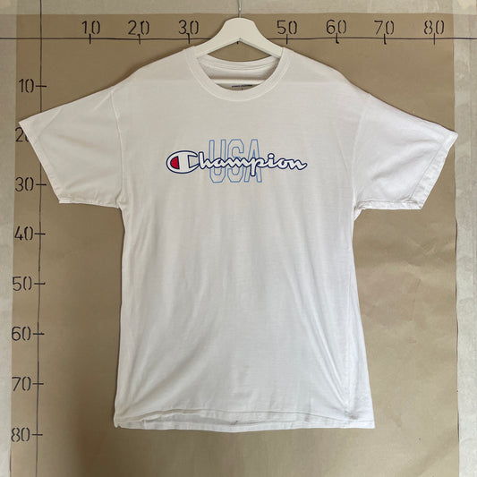 Hvid Grafisk Printet Champion T-Shirt