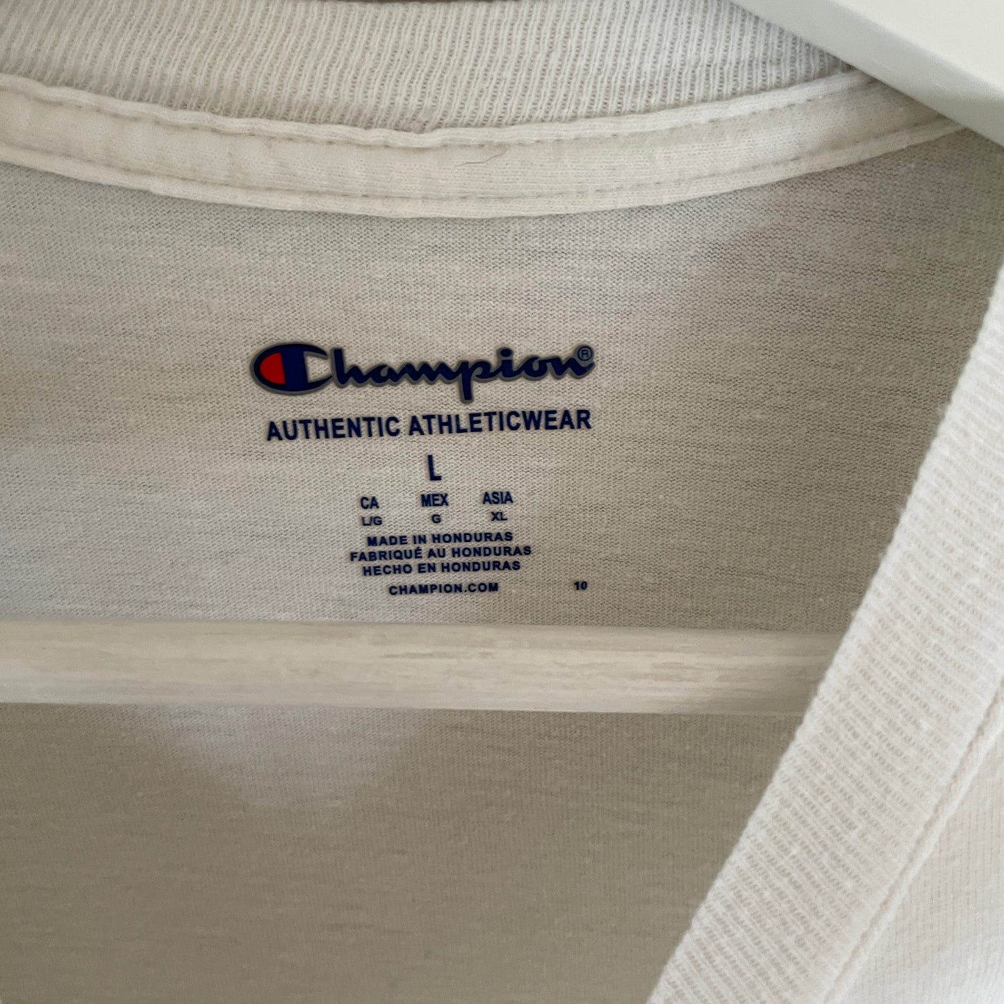 Hvid Grafisk Printet Champion T-Shirt
