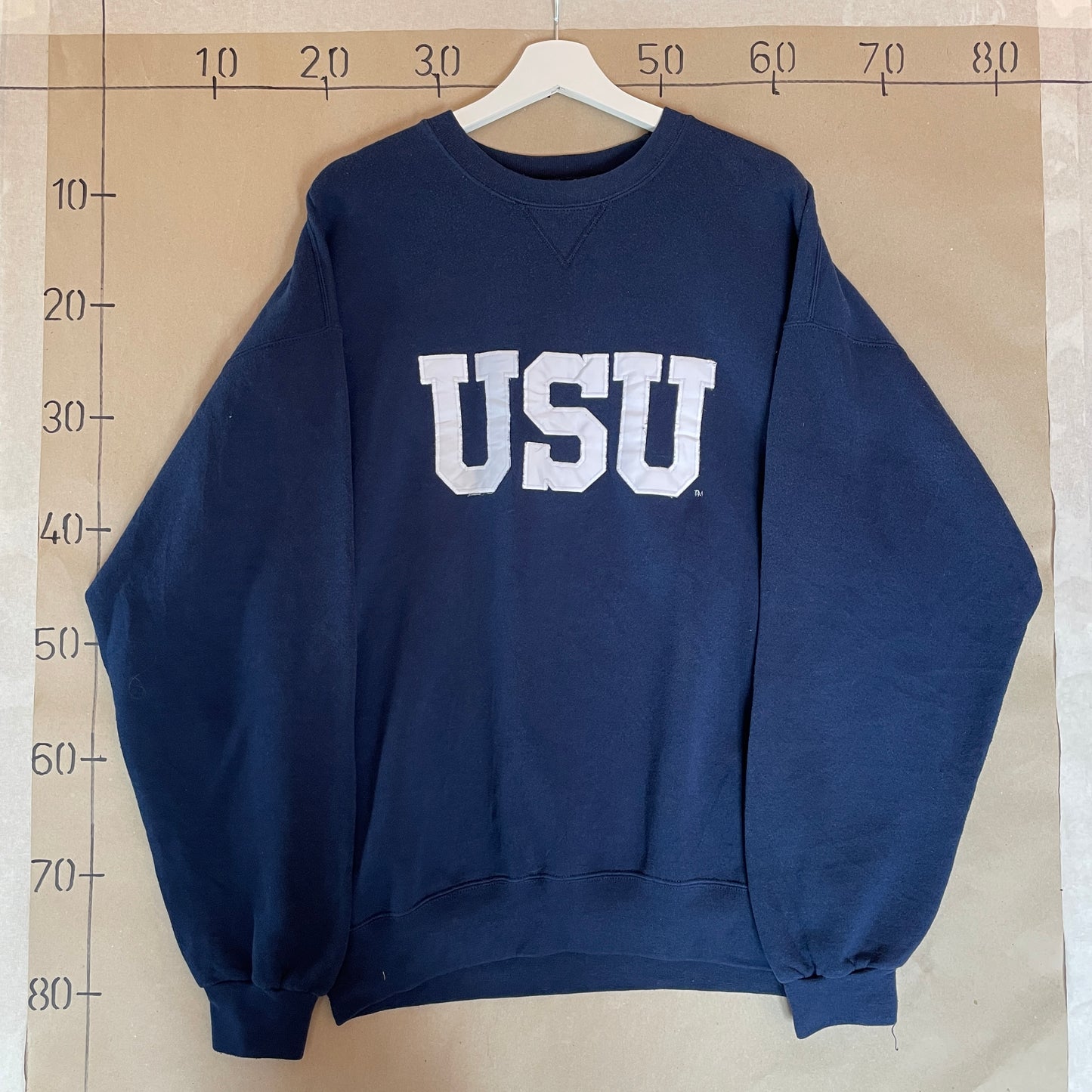 Blå Vintage 00’Er Broderet Sweatshirt