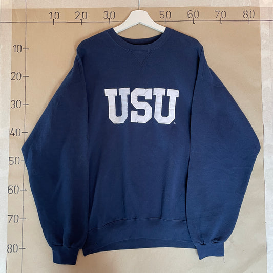 Blå Vintage 00’Er Broderet Sweatshirt