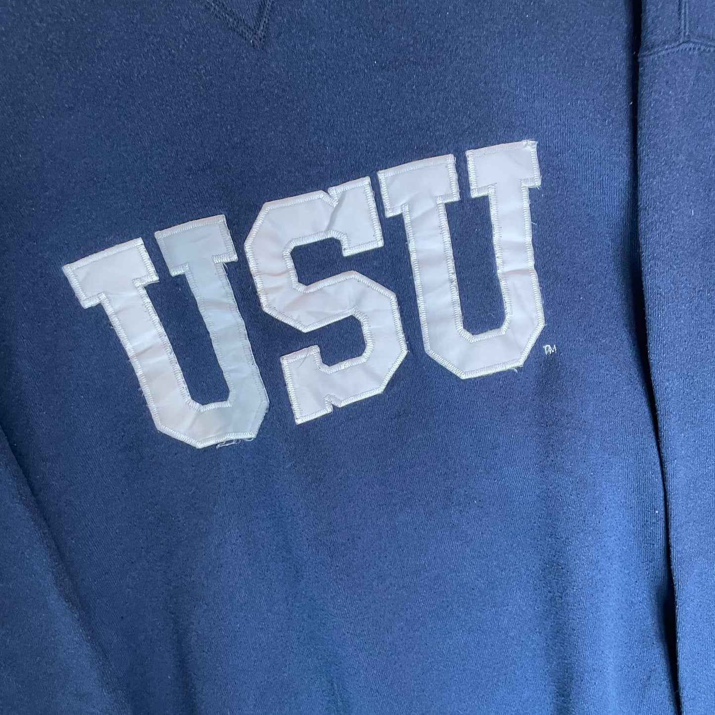 Blå Vintage 00’Er Broderet Sweatshirt