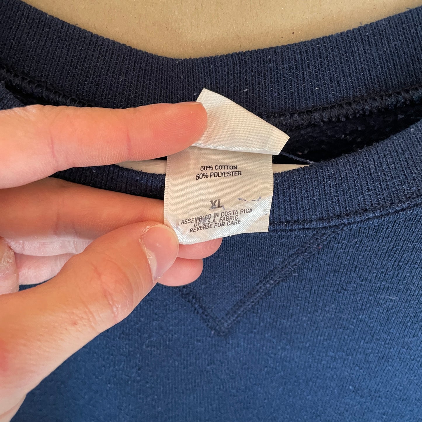 Blå Vintage 00’Er Broderet Sweatshirt