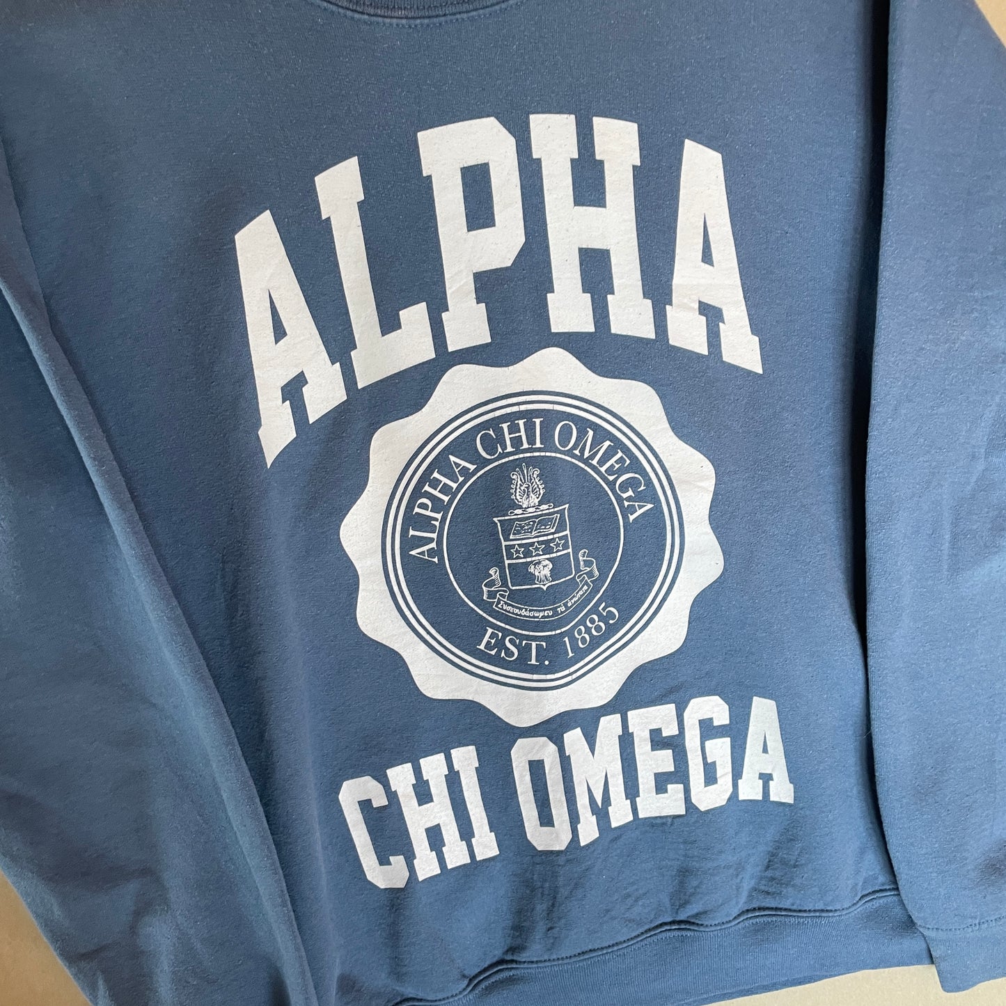 Blå Vintage 00’Er Alpha Chi Omega Sweatshirt