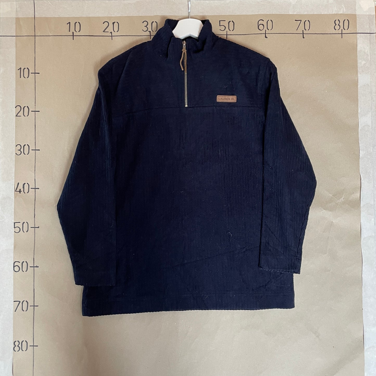 Mørkeblå Vintage Ralph Lauren Fleece Sweatshirt