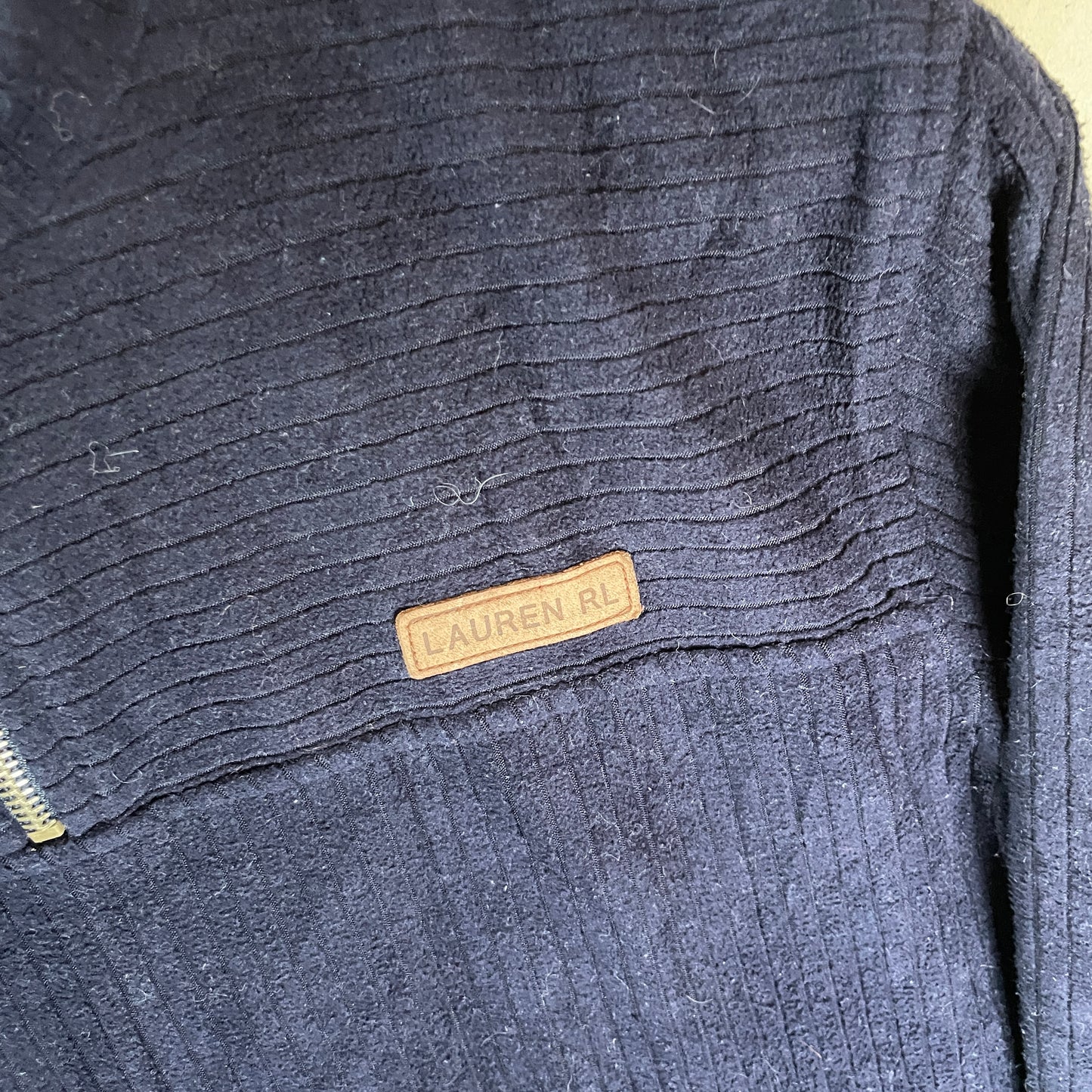 Mørkeblå Vintage Ralph Lauren Fleece Sweatshirt
