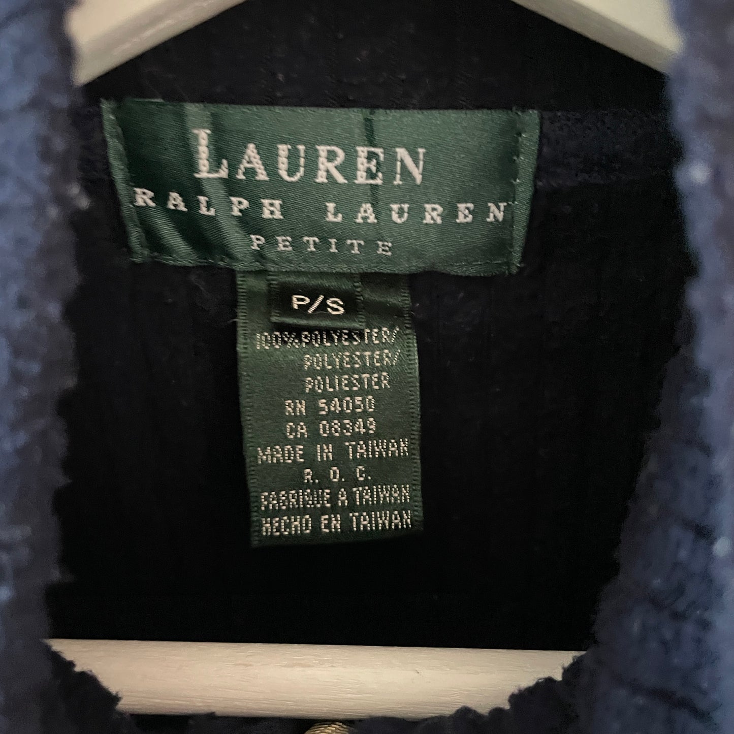 Mørkeblå Vintage Ralph Lauren Fleece Sweatshirt