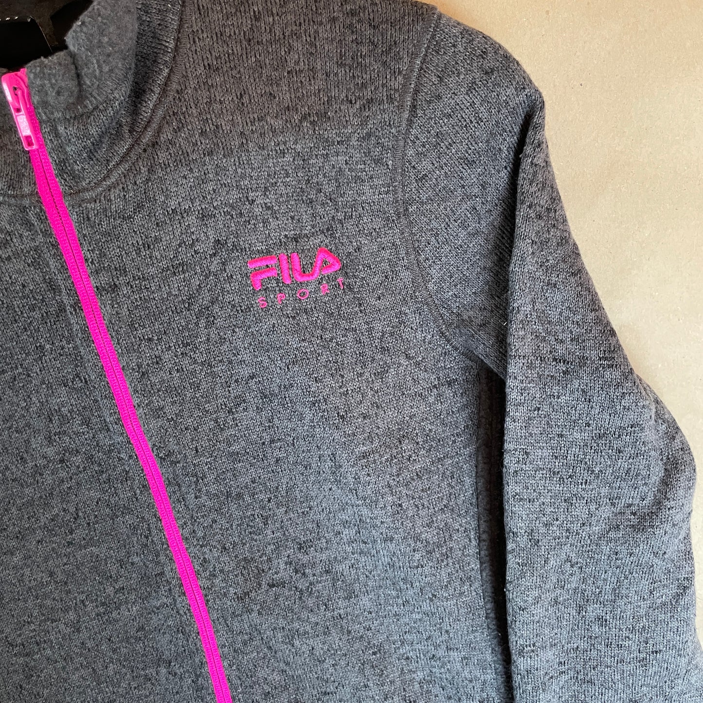 Grå & Pink Fila Sport Fleece Sweatshirt