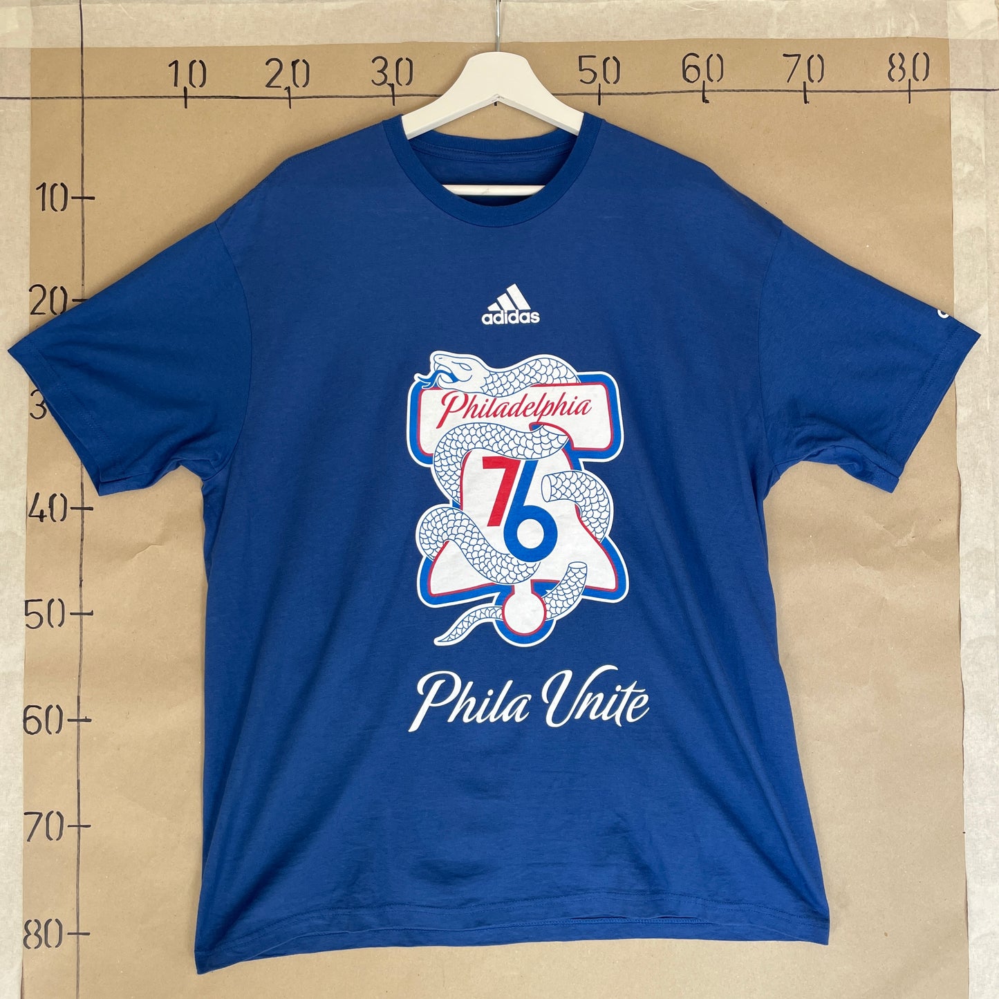 Blå Adidas Philadelphia Snake Grafisk Printet T-Shirt
