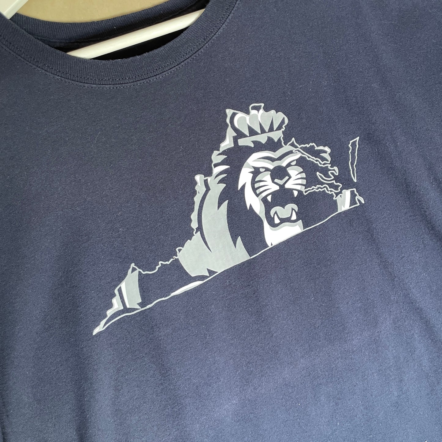 Blå Vintage Grafisk Printet Løve T-Shirt