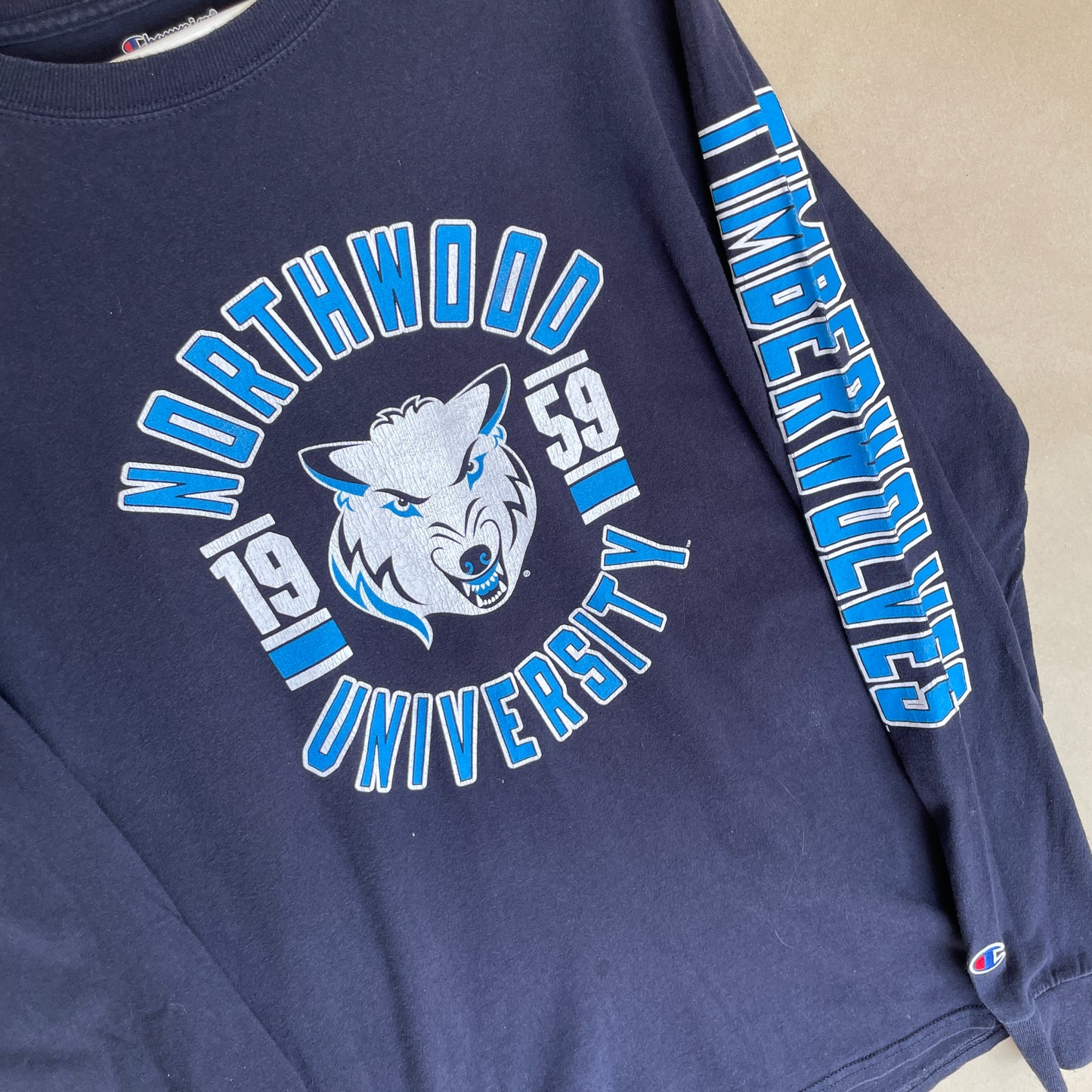Langærmet Vintage Northwood University T-Shirt